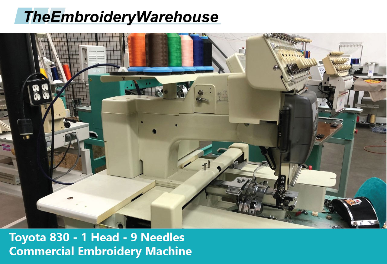 Toyota 830 1 Head 9 Needles Commercial Embroidery Machine